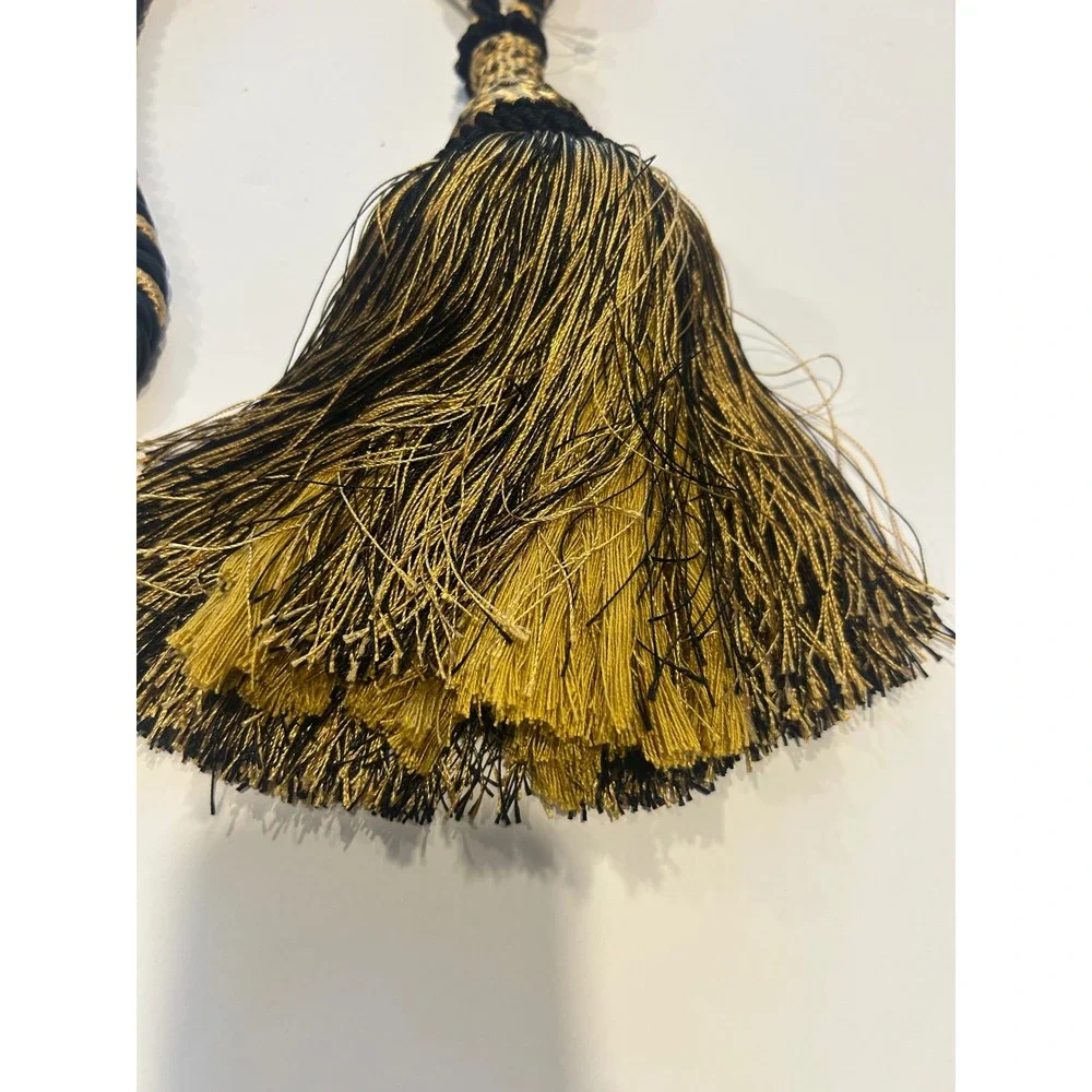 Black and Gold Decorative Tassel Curtain Tieback Alzapaños Prince 8671 New